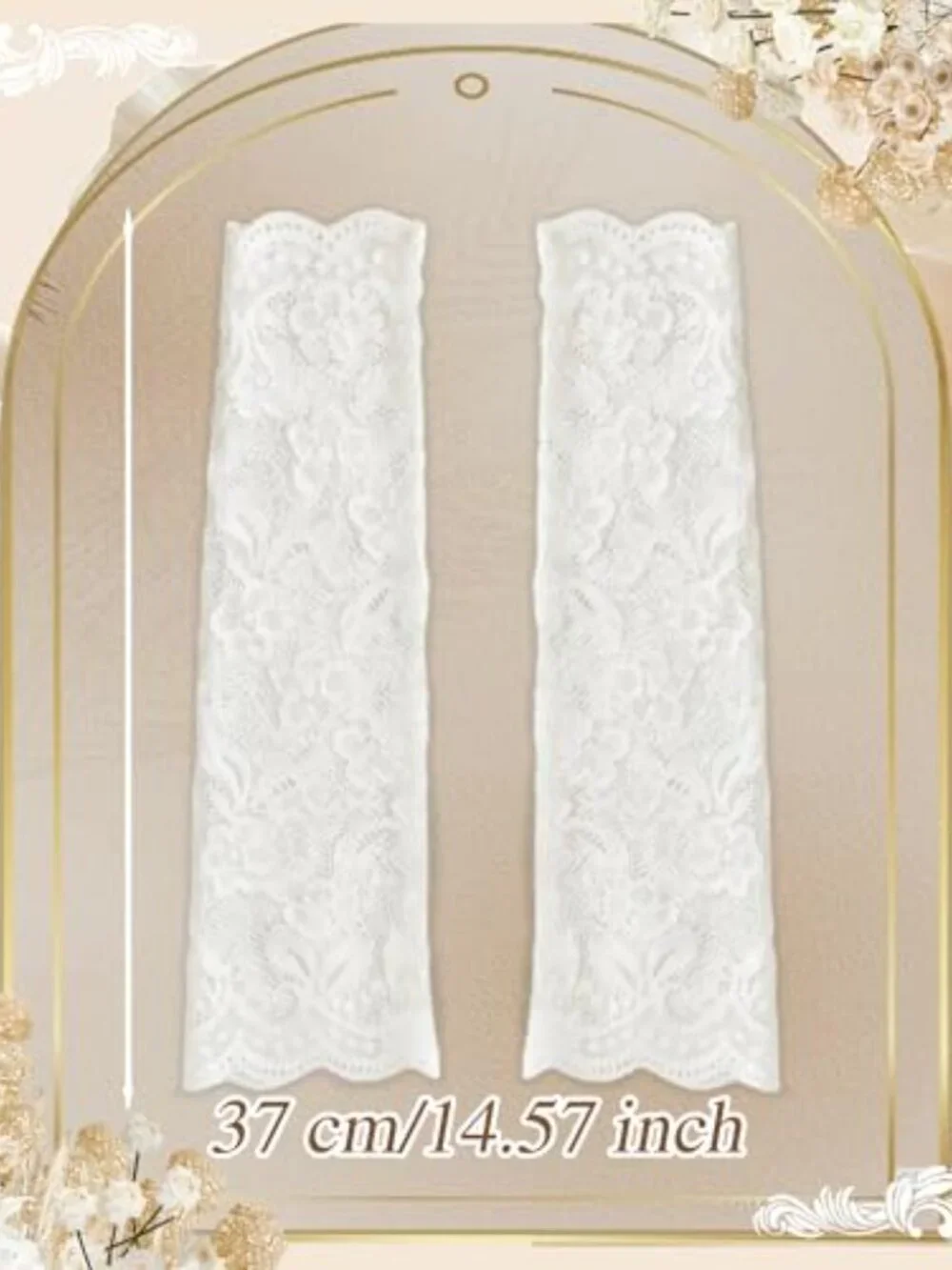 Elegant Lace Fingerless Bridal Gloves Women's Long Arm Sleeves Floral